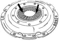 Места повышенного износа лепестков диафрагменной пружины сцепления